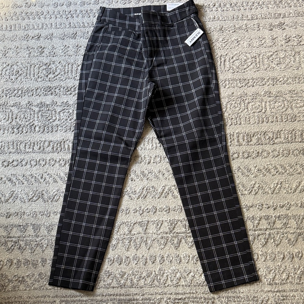 Women’s Pixie Black Plaid Dress Pants